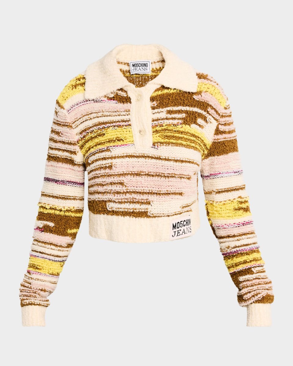 Cropped Knit Polo Sweat